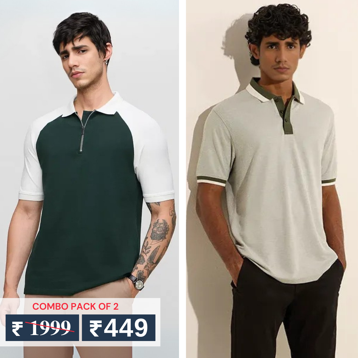 Pack of 2 polo T- Shirts Classic Comfort : For Every Occasion