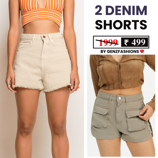 Combo Pack: 2 Women's Denim Shorts