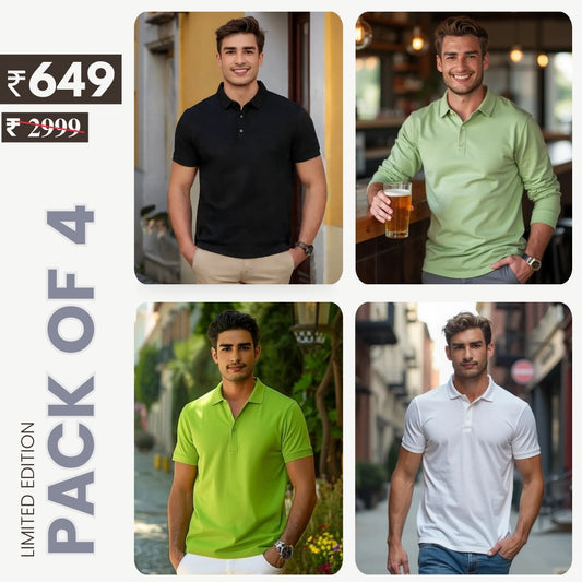 Combo Pack Of 4 | Men's Style & Comfort Premium T-Shirts