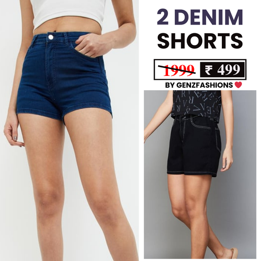 Combo Pack: 2 Women's Denim Shorts