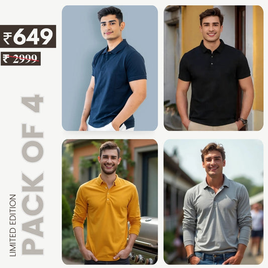 Combo Pack Of 4 | Men's Style & Comfort Premium T-Shirts