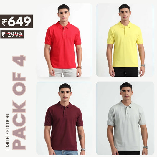 Combo Pack Of 4 | Men's Style & Comfort Premium T-Shirts