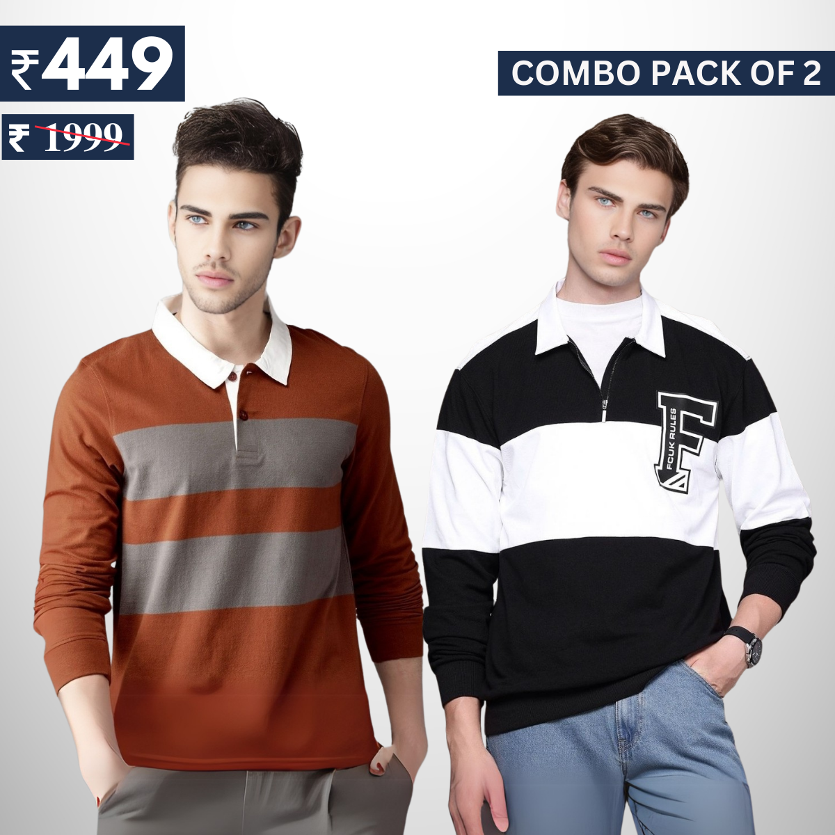 Pack of 2 polo T- Shirts Classic Comfort : For Every Occasion