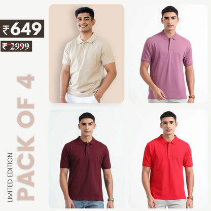 Combo Pack Of 4 | Men's Style & Comfort Premium T-Shirts