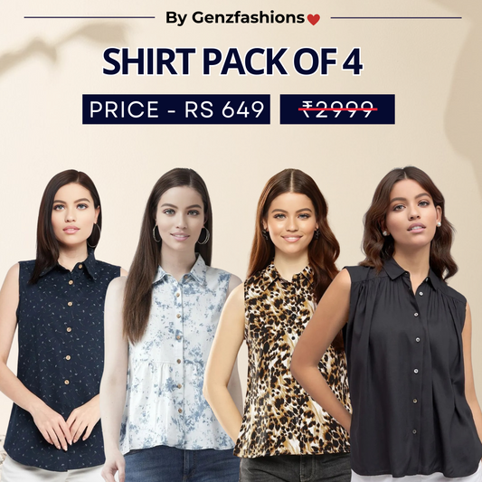 Pack of 4 Premium Sleeveless Shirts | Premium Printed Shirt