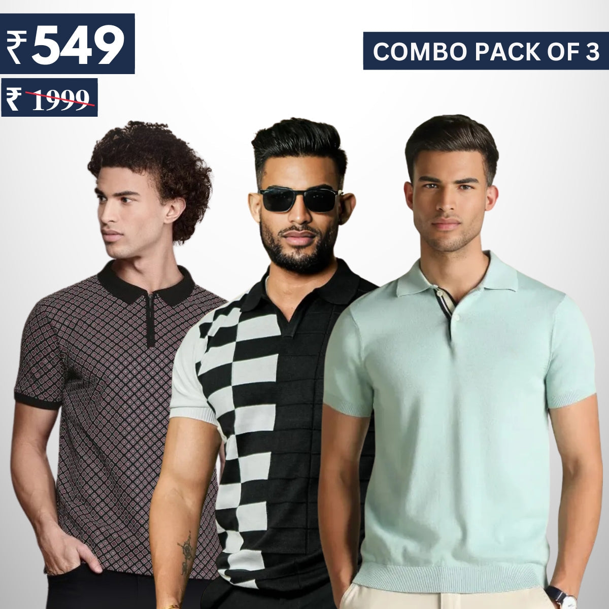 Combo Pack Of 3 | Men's Polo T-Shirts | Stylish & Comfortable