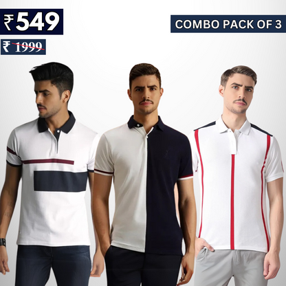 Combo Pack Of 3 | Men's Polo T-Shirts | Stylish & Comfortable