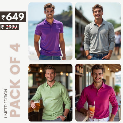 Combo Pack Of 4 | Men's Style & Comfort Premium T-Shirts