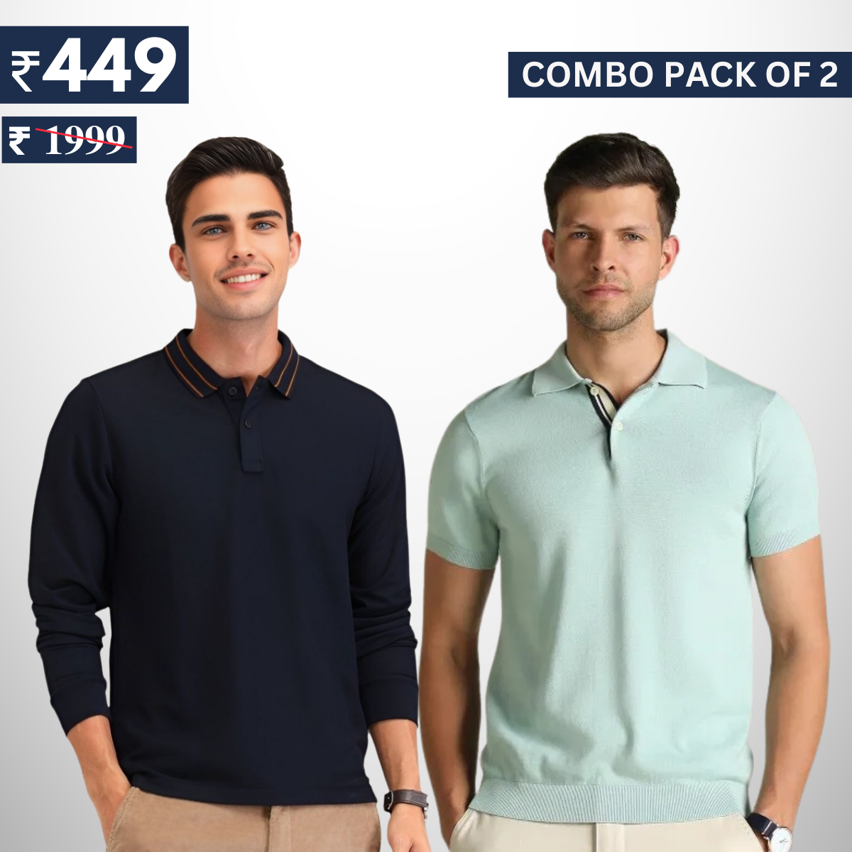 Pack of 2 polo T- Shirts Classic Comfort : For Every Occasion