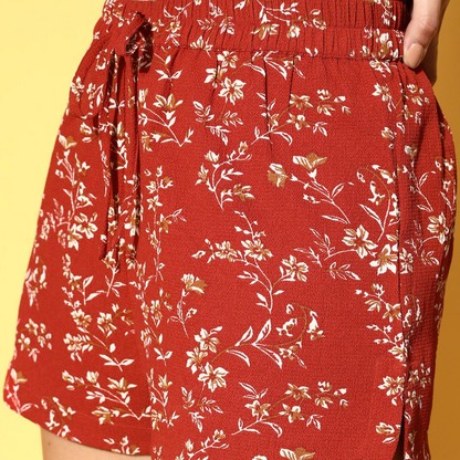 Gorgeous Floral Print Shorts for Women - Regular Fit Cotton
