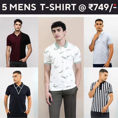 Style with a 5-Pack of Premium Half-Sleeve T-Shirts for Men