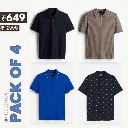 Combo Pack Of 4 | Men's Style & Comfort Premium T-Shirts