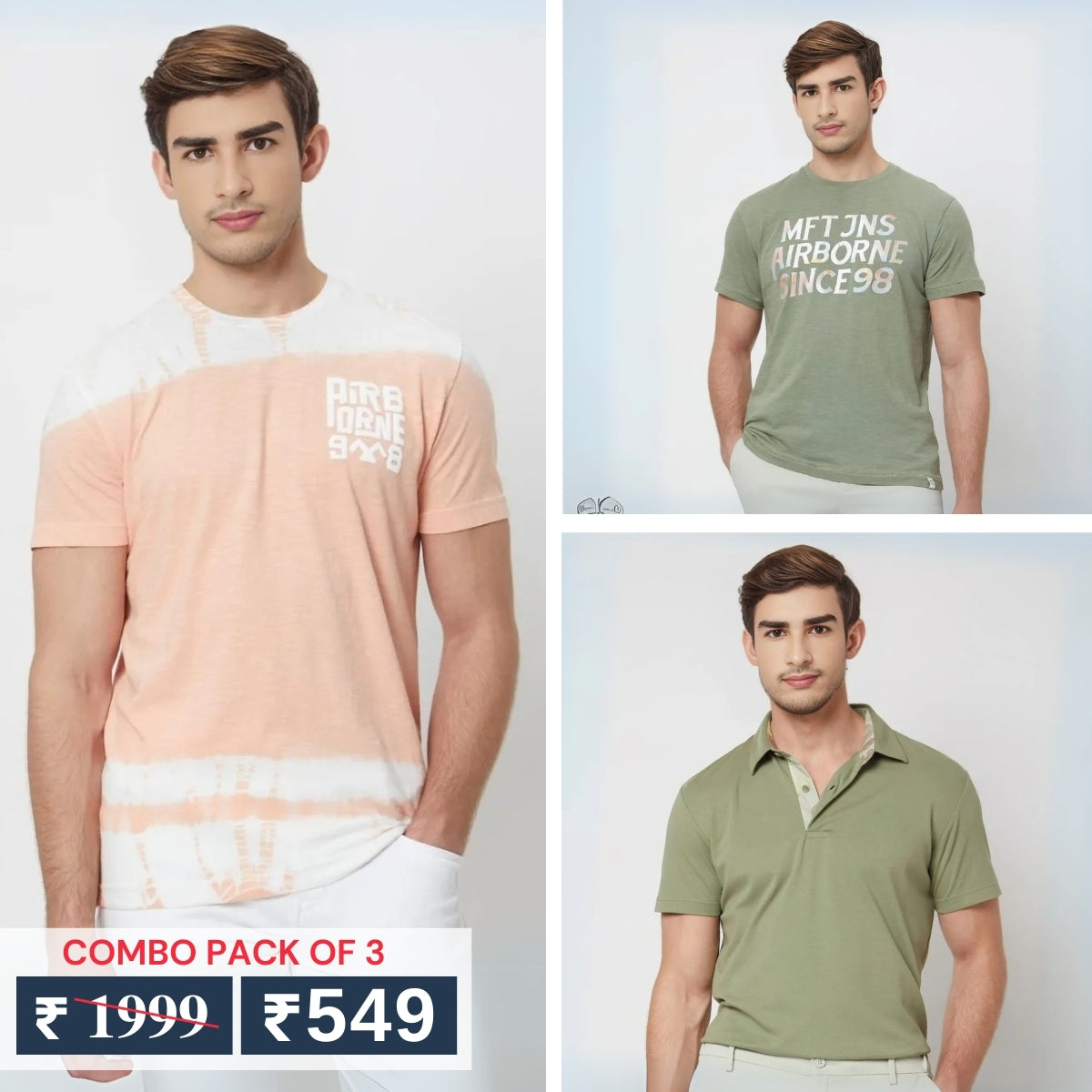 Combo Pack Of 3 | Men's Polo T-Shirts | Stylish & Comfortable