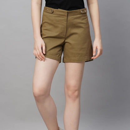 Gorgeous Regular Fit Cotton Shorts for Women | Pack Of 2 | With Belt