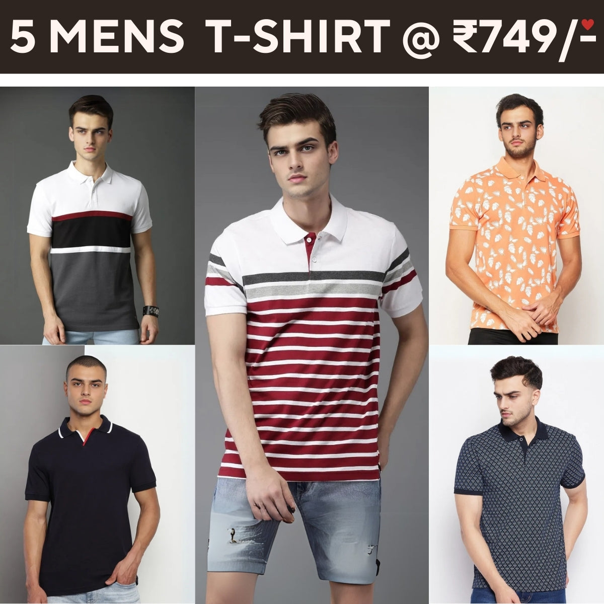 5-Pack Style with a of Premium T-Shirts for Men