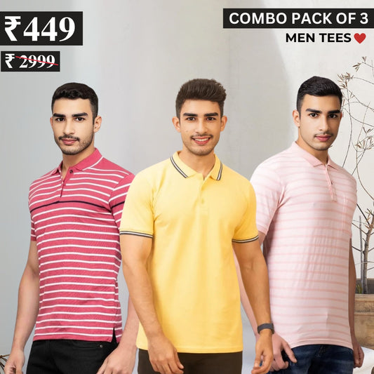 Casual Cool: 3 Essential Combo Tees for Men | C-04