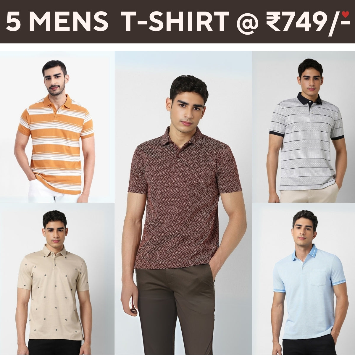 5-Pack Style with a of Premium T-Shirts for Men