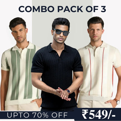 Combo Pack Of 3 | Men's Polo T-Shirts | Stylish & Comfortable