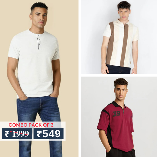 Combo Pack Of 3 | Men's Polo T-Shirts | Stylish & Comfortable