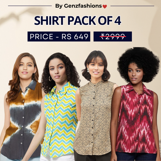 Pack of 4 Premium Sleeveless Shirts | Premium Printed Shirt
