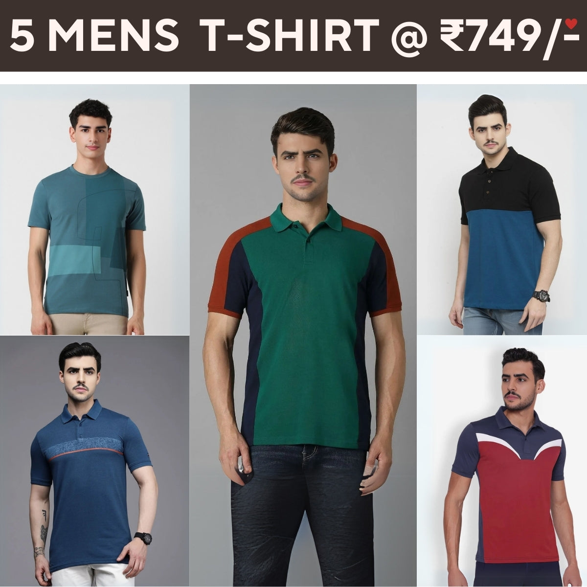 5-Pack Style with a of Premium T-Shirts for Men