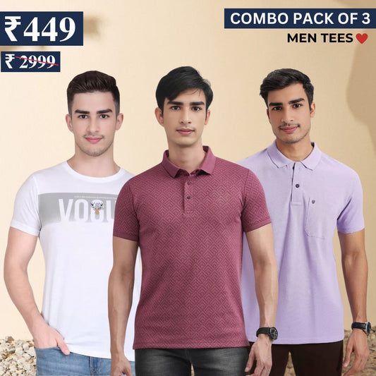 Casual Cool: 3 Essential Combo Tees for Men | C-05