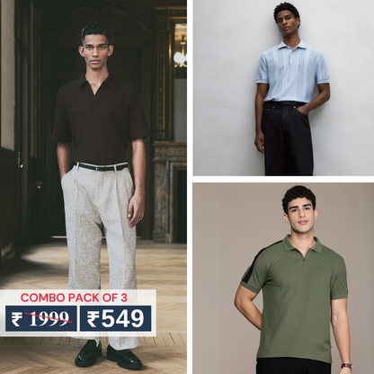 Combo Pack Of 3 | Men's Polo T-Shirts | Stylish & Comfortable