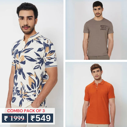 Combo Pack Of 3 | Men's Polo T-Shirts | Stylish & Comfortable