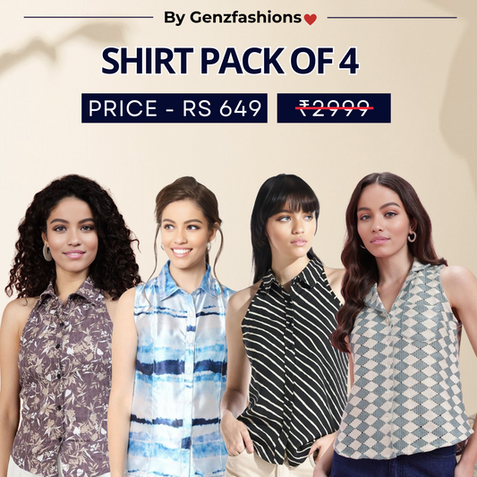 Pack of 4 Premium Sleeveless Shirts | Premium Printed Shirt