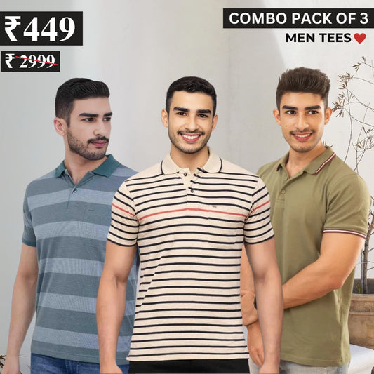 Casual Cool: 3 Essential Combo Tees for Men | C-06
