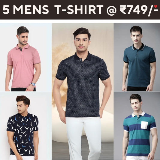 Style with a 5-Pack of Premium Half-Sleeve T-Shirts for Men