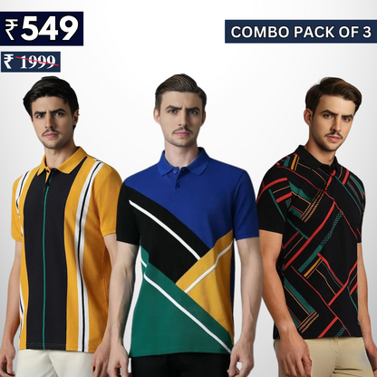 Combo Pack Of 3 | Men's Polo T-Shirts | Stylish & Comfortable