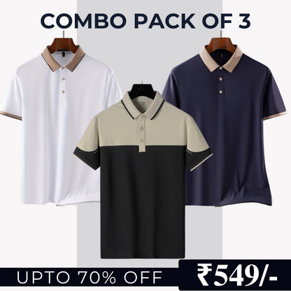 Combo Pack Of 3 | Men's Polo T-Shirts | Stylish & Comfortable