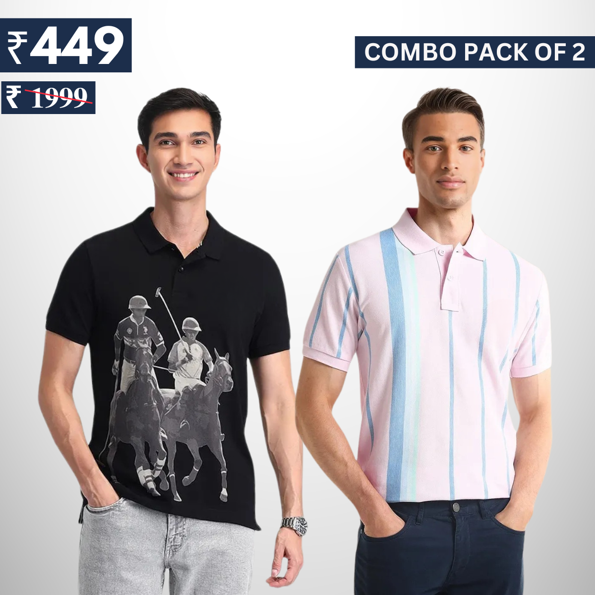 Pack of 2 polo T- Shirts Classic Comfort : For Every Occasion