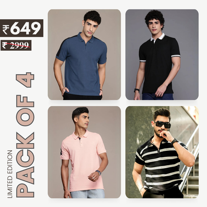 Combo Pack Of 4 | Men's Style & Comfort Premium T-Shirts