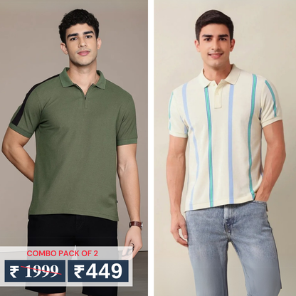 Pack of 2 polo T- Shirts Classic Comfort : For Every Occasion