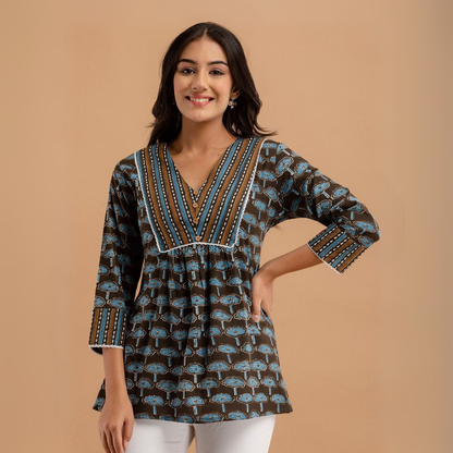 3 Combo Pack Cotton Short Kurtis | Summer Cotton Bliss | 3/4 Sleeve