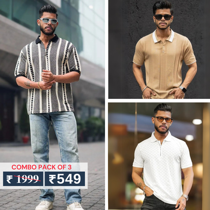 Combo Pack Of 3 | Men's Polo T-Shirts | Stylish & Comfortable