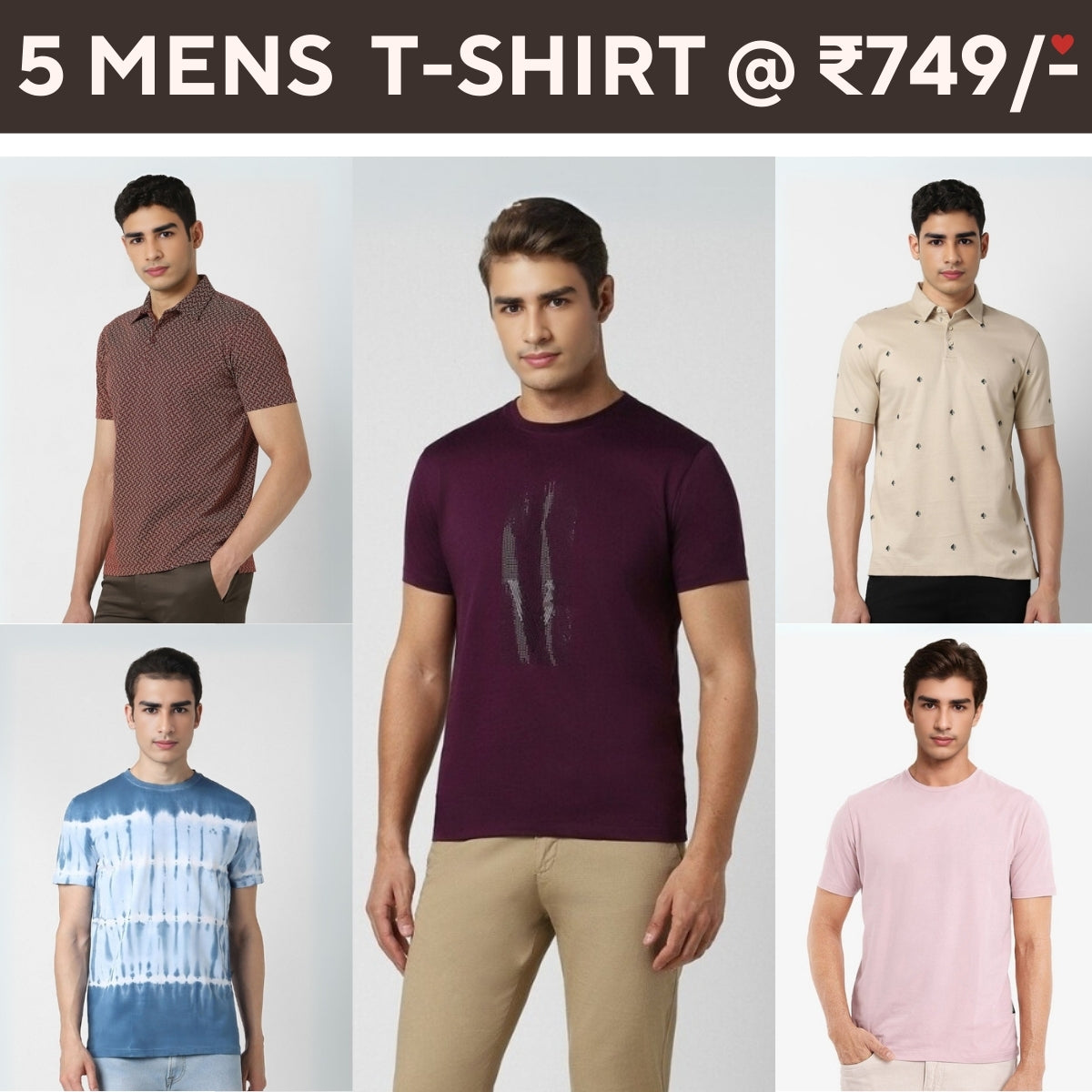 5-Pack Style with a of Premium T-Shirts for Men