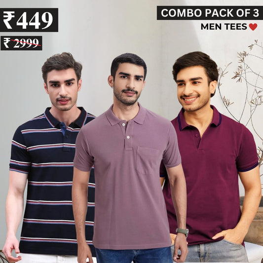 Casual Cool: 3 Essential Combo Tees for Men | C-08