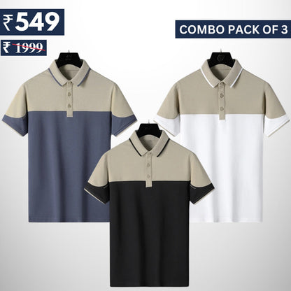 Combo Pack Of 3 | Men's Polo T-Shirts | Stylish & Comfortable