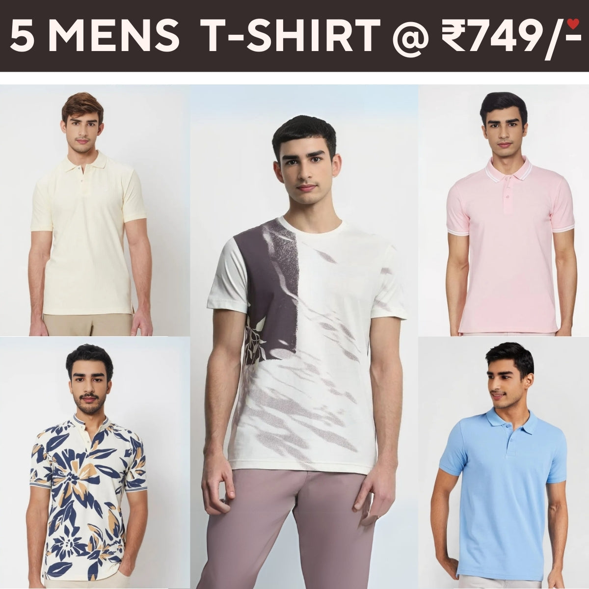 5-Pack Style with a of Premium T-Shirts for Men