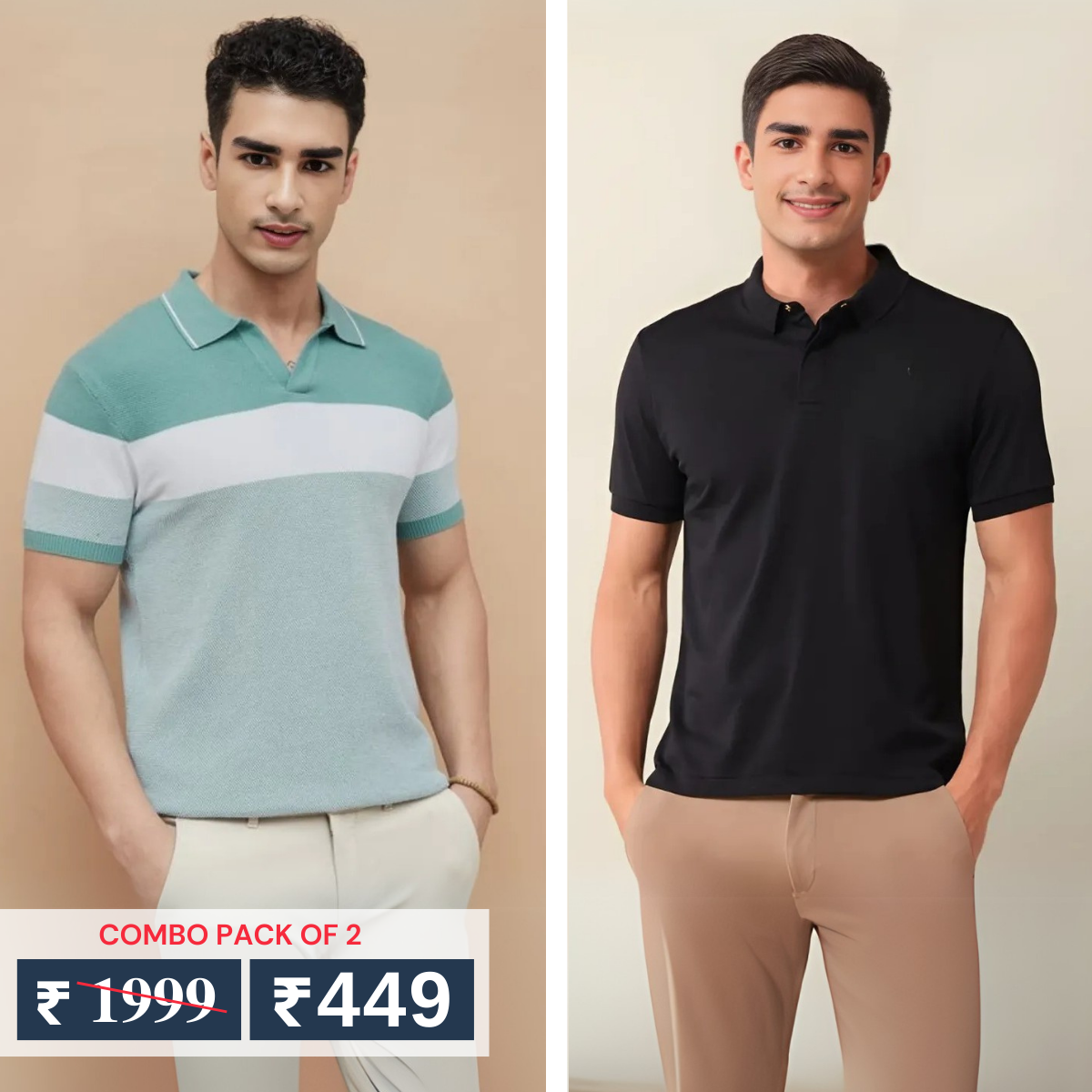 Pack of 2 polo T- Shirts Classic Comfort : For Every Occasion