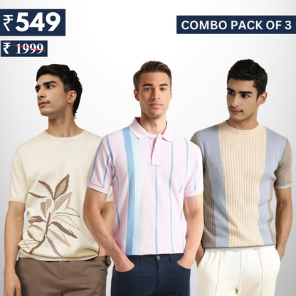 Combo Pack Of 3 | Men's Polo T-Shirts | Stylish & Comfortable