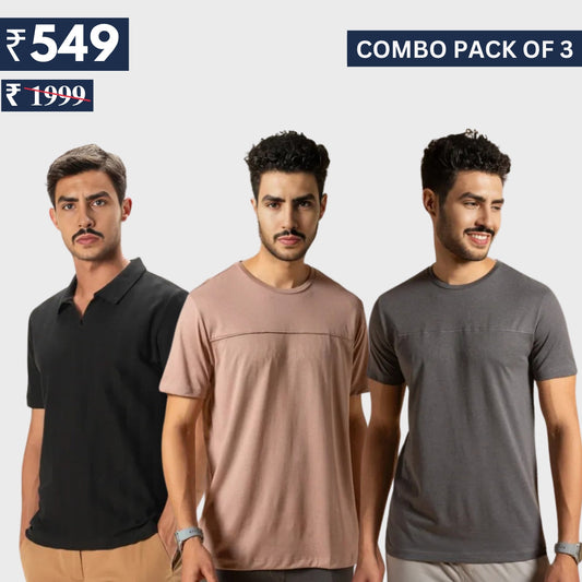 Combo Pack Of 3 | Men's Polo T-Shirts | Stylish & Comfortable